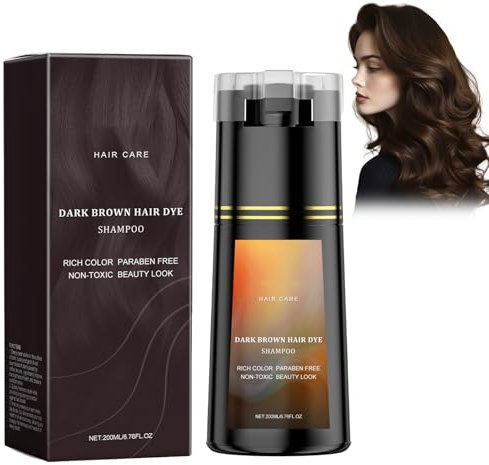 Champú De Tinte Para El Cabello, Para Tinte De Pelo Instantáneo, Para Teñir El Cabello Gris, Instantáneo Para El Cabello Para Hombres Y Mujeres, 200g(Marrón claro)