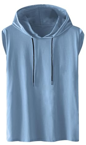 Camisetas de Tirantes Hombre Verano Moda Camiseta sin Mangas con Capucha Diario Color sólido Casual Deporte Gym Original Chandal Tank Top Chaleco T-Shirt básica tee Talla Grande