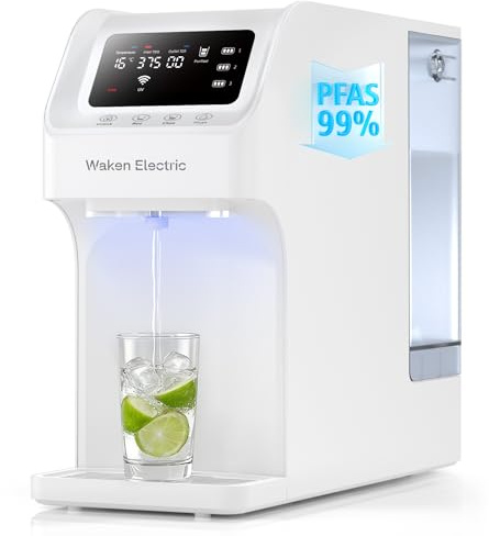 Waken Electric C11S Système de filtration d'eau à osmose inverse Comptoir, réservoir d'eau de 500 ml, filtre RO à 8 étapes, sans installation pour la maison, l'appartement, le condo, le camping-car