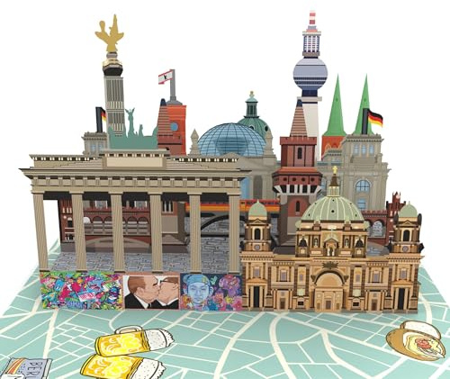 LIMAH® popup-kort Berlin – 3D-gratulationskort Berlin – kupong, pengar-gåva, födelsedagskort för semester, resor eller resa till Berlin, Brandenburger Tor – speciell idé för stadsturer
