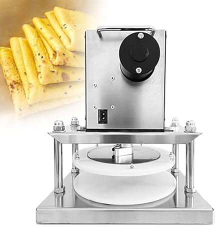 MINHUIJIHUI Prensa Eléctrica Masa Pizza Industrial - Máquina Automática Hacer Pasta Comercial, Prensa Electrica Pastelería para Bocadillos/Tortillas/Dosa, Alta Velocidad y Eficiencia