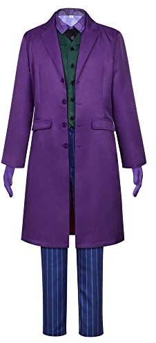 TOSZOLY Clown Kostüm Herren, Clown Cosplay mit Hemd Weste Hose Mantel, Faschingskostüme Männer, Clowns Kostüms Cosplay für Halloween Karneval Party
