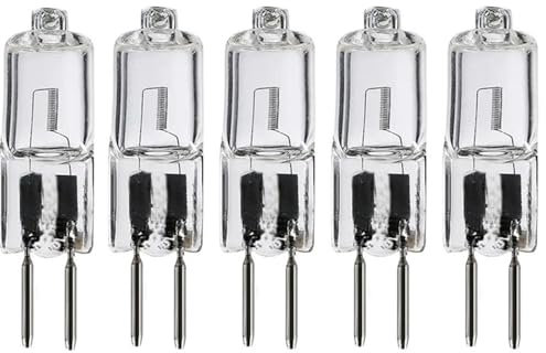 UGEFKMQ 5PCS Halogen Light Bulb G5.3 20W 12V GU5.3 Bi-Pin Base Spotlight Bulbs Clear Capsule Lamp Bulb G5.3 50W Dimmable 2700K Warm White 100W