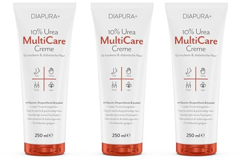 DIAPURA Urea Creme 10% Körpercreme trockene Haut aus Deutschland, 3x250 ml