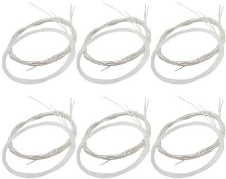 JOINPAYA Klassische Nylon Gitarrensaiten C102 2 Stück Silberumwickelte Basssaiten Klare Nylon Diskantsaiten mit Bindeband Spannung für Anfänger und Konzertgitarren Warmer Klang Geringe