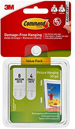 Command 17203 Command Lim för Upphängning av Bilder, Vit, Paket med 12 stycker