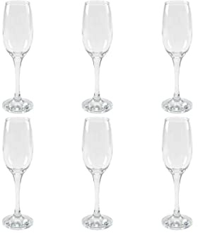 Set 6 calici flute vetro cucina casalinghi 210 cc bicchieri