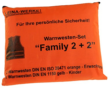LEINA-WERKE REF 13122 Pannenwesten/Warnwesten-Set Family 2+2, orange