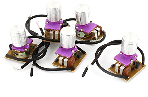 Aexit 5pcs Silver Tone Rotary Knob Wired Dimmable Dimmer Switch AC220V 1A (93eaeb8d8e311fe8f1750686488f1e93)