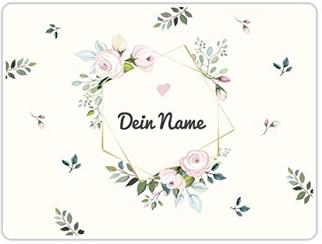 PhotoFancy® - Tischset mit Namen personalisiert - Personalisierbares Tischset Bedrucken (Floral)