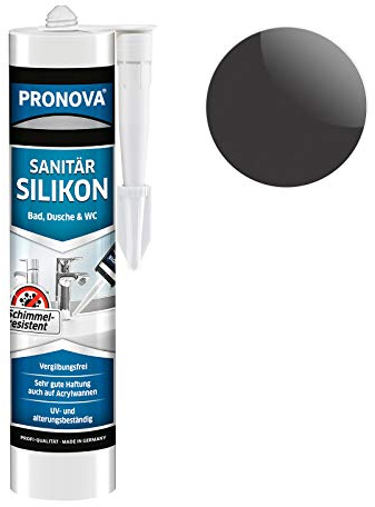 Sanitär Silikon Anthrazit - Silikon zum Abdichten & Verfugen im Bad Sanitär- und Küchenbereich ideal für zahlreiche Anwendungen Fugen innen & außen und Baustoffe 300ml (1)