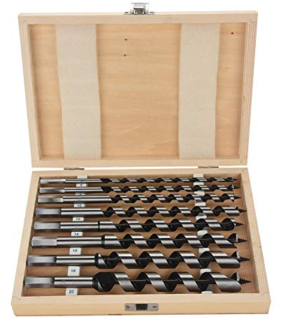 Holzbohrer, 8 Stück Schlangenbohrer Set, Sechskantbohrern 230 mm, Sechskantschaft Schneckenholzbohrer, Spiralholzbohrwerkzeug, Kohlenstoffstahl Schneckenbohrer Set 6mm 8mm 10mm 12mm 14mm 16mm 18mm