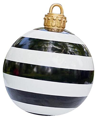 Settoo Palline di Natale 60 cm, palline di Natale giganti, decorazioni per alberi palla di Natale gonfiabili di palline di Natale personalizzate giganti per decorazione del giardino Ornamenti palle