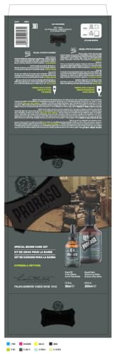Proraso Bartpflege-Set für Männer Cypress & Vetyver (Duo-Set), Luxuriöses Bartpflege-Geschenkset mit feuchtigkeitsspendendem Bartshampoo und Bartöl, Made in Italy