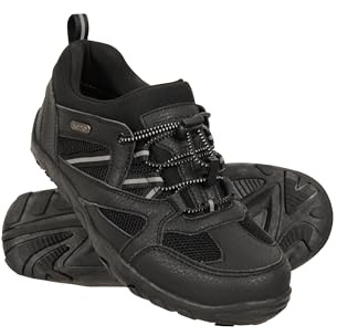 Mountain Warehouse Meander Unisex wasserdichte Schuhe für Kinder, IsoDry PU-Leder-Obermaterial, bequem – ideal für Wandern, Trekking und Aktivitäten im Freien Schwarz Kinder-Schuhgröße 29 DE