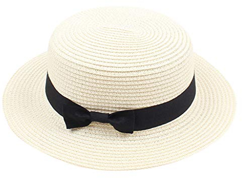 Damen Sonnenhut Faltbarer Partyhut Stroh Hut Schleife Glocke Strohhut Herren & Damen Sonnenhut mit Ripsband Fedora-Kappe Breite Krempe