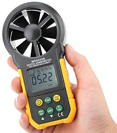 ZXM Handheld Digital Anemometer Wind Speed LCD Backlight Air Volume Measurement Tester Wind Speed Meter Gauge Humidity Temperature Tester