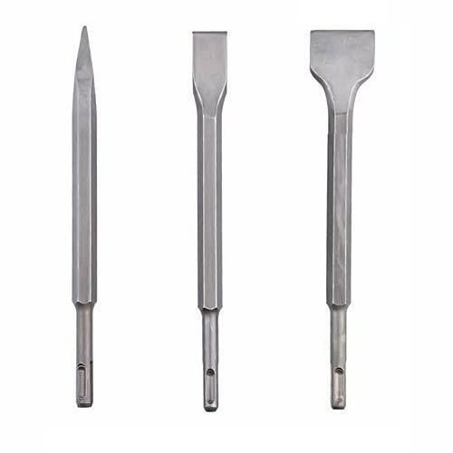SET DA 3 SCALPELLI SDS PLUS 250 mm PER MURATURA E CALCESTRUZZO SCALPELLO A PUNTA, PIATTO E A SPATOLA PER MARTELLO DEMOLITORE