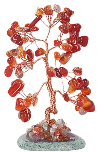 1 Unidad De Cristales Naturales, Ágata Roja, Topacio, Árbol De La Vida, Roca, Mineral, Espécimen, Decoración Del Hogar, Regalos,Amarillo Claro