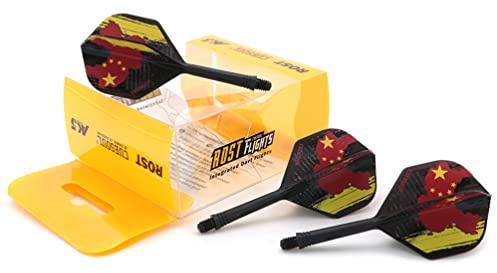 CUESOUL ROST Integrated Dart Shaft and Flights Medium, Standardform mit exquisitem Muster, 3er-Set