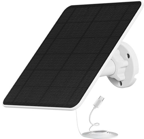 Solarpanel für Überwachungskameras, 6W USB-Solarpanel für Kameras, DC 5V, Kamera-Solarpanel-Ladegerät USB-C, IP65 wasserdichtes USB-Solarpanel-Ladegerät für Kamera mit 360° verstellbarer Montage