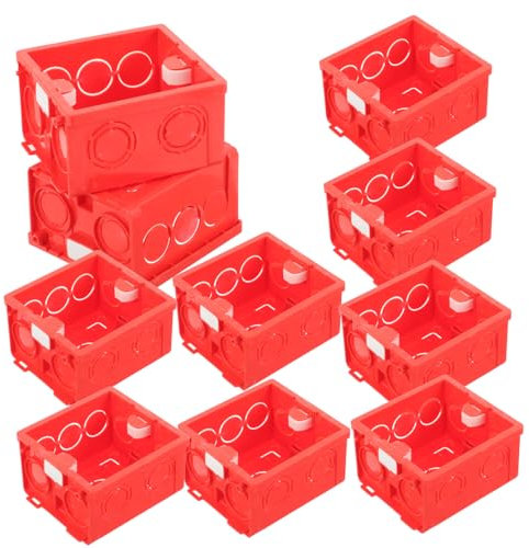UKCOCO 10 Stücke 86 Typ Anschlussdose Wandsteckdosenbox PVC Weiß Flammhemmend Doppelte Mutter Montage Für Unterputz Und Oberflächeninstallation
