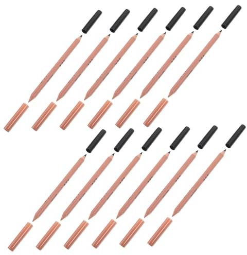WOFASHPURET 12 Stück Augenbrauenstift Und Concealer Für Frauen Doppelseitiger Kosmetikstift Präzise Harte Spitze Braune Farbtöne Make up Werkzeug Für Natürliche Augenbrauen Und Unreinheiten Abdeckung