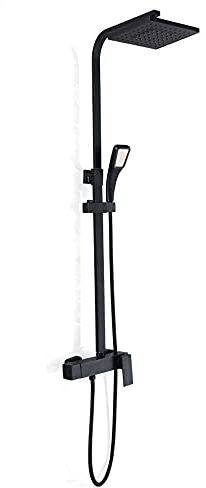 Duschsystem Ohne Armatur, Chrom Duschset Regendusche mit handbrause, 20cm Kopfbrause, 3 Duschmodi, Höhenverstellbare Duschstange, Wasser Sparen