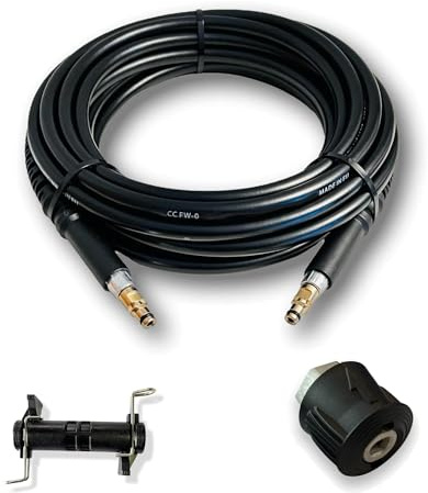 M&M Smartek Hochdruckschlauch 12m für Kärcher, Quick Click & Adapter | Messing-Schnellanschlüsse ermöglichen den werkzeuglosen Wechsel; der Schlauch ist für bis zu 200 bar und 60 °C ausgelegt.