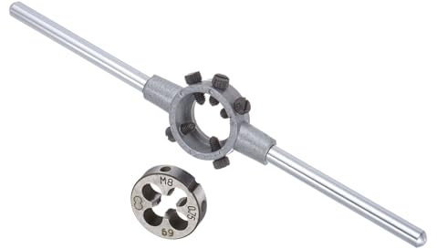 CoCud Juego de Mango de Terraja Terraja de Rosca M8x0.75 para 25mm de Diámetro Exterior/Kit de Llave para Terrajas M7-M9 - (Aplicaciones: para Reparación de Roscas) 1 Juego