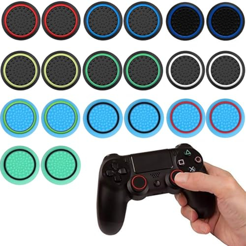 EAVUYIS 20 Pièces joysticks de Remplacement en Silicone, Manette de Pouce en Silicone, Capuchons Remplacement pour Manette Xbox One Series X/S, PS4, PS5