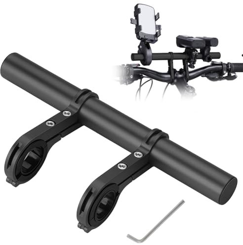 Estensore manubrio in lega di alluminio, 30 cm, estensione manubrio bicicletta con cacciavite, doppio manubrio per torcia GPS