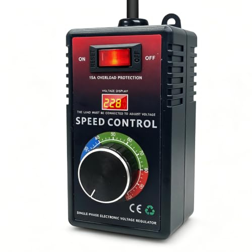 Drehzahlregler 230V,Spannungsregler 230V Mit Überlastungsschutz Drehzahlregler Motor Dimmer für Winkelschleifer Voltage Regulator 4000W Schuko Plug