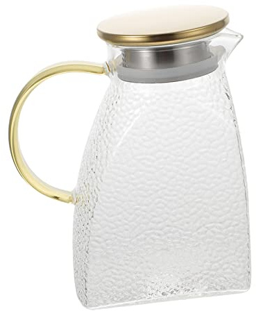 HAODUOO Ice Tea Resistance Natale Teiera Brocca Borosilicato Ristorante Caldo Acciaio Trasparente Cucina Porta Colore Brocche Dispenser Spesso caffè Maniglia 1pc