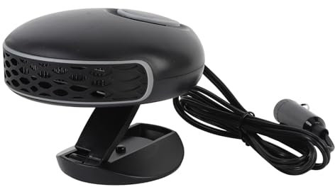 Tragbarer Auto-Heizlüfter, 150-W-Auto-Heizungsstecker mit Zigarettenanzünder, Schnell Aufheizender Windschutzscheiben-Entfroster mit Klappbarem Ständer, Mehrfacher (12V)