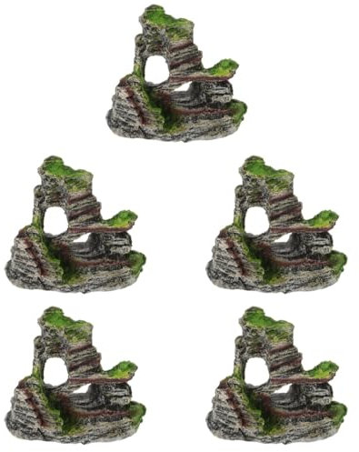 POPETPOP 5 Pièces Rocaille d'aquarium Accessoires d'aquarium réservoir boîte Poisson Décoration Aquarium Accessoire Aquarium Montagne d'aquarium en résine rocaille en résine pour Aquarium