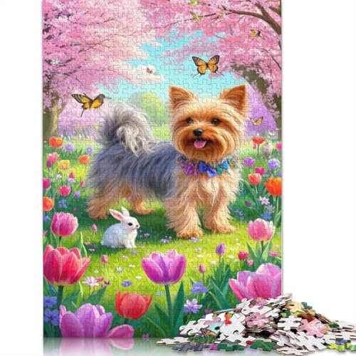 Yorkshire Terrier Puzzle Rectangular Paper Board Paper Rectangular Jigsaw Puzzle for Adult Children Easter Gifts 1000pcs (75x50cm)