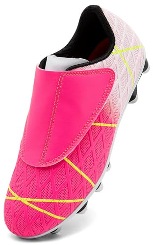 VTASQ Zapatos de Fútbol Niño Profesional Zapatos de Entrenamiento Adolescentes Deporte Atletismo Botas de Fútbol Cesped Artificial Zapatillas de Fútbol Blanco Rosa EU37