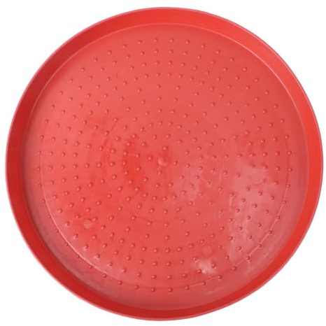 TOBBOMEY 2 Piezas Platos de Alimentación para Aves de Corral Rojo Bandejas para Pienso con Base Antideslizante Contenedores de Comida Duraderos y para y Gansos