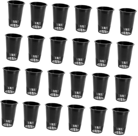 DECOMELODY 30 pièces Lot de Paniers de Plantation Hydroponiques Noirs sans Fond Solides et Durables pour Culture Hors Sol de Légumes et Fleurs Jardin ou Balcon
