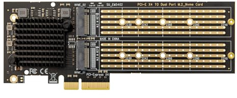 ZimaBoard Scheda Adattatore PCIe 3.0 x4 a Dual NVMe M.2 SSD, Scheda di Espansione PCI Express per Desktop PC e Workstation, Supporta SSD M-Key 2230/2242/2260/2280, fino a 8 Gb/s, Plug & Play