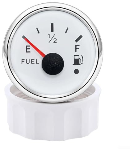 Yuanpgky Juego de sensor de nivel de combustible y medidor de 0 a 190 ohmios de 52 mm para aplicaciones marinas de coche, barco, camión, acero inoxidable, clasificación IP67, 12-24 V, compatible con