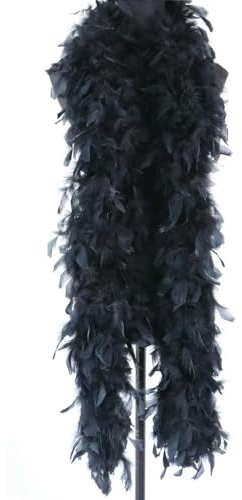 YOYOBO 2 Iarde di Boa di Piume di marabù di Tacchino Naturale Nero 90 Grammi Sciarpa Abito da Sposa Scialle Piume Decorative Artigianato Fai da Te Piume