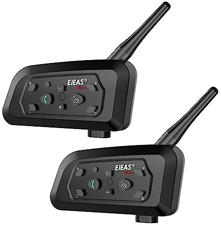 FIRE BULL Motorcycle Helmet Bluetooth Headset Intercom, 800m Range, IP65 Waterproof Bluetooth Communication System, Clear Audio & Long Battery Life for Motorbike Riders & Climbing (2 Pack)