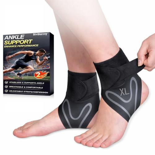 2 Piezas Tobillera Deportiva, Tobilleras Deportivas de Compresión, XL