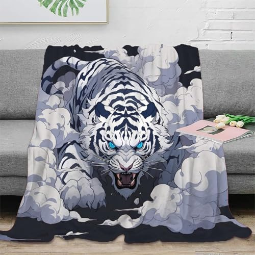ZFLDKWGP Tigre Impactante Manta 3D Impresa Microfibra para Adultos Sofá Dormitorio Decoración Manta Suave Cálida 40x50inch(100x130cm)