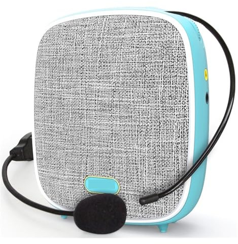 BINGNU Sprachverstärker, Mini Megaphon Telefon Sprachverstärker Mikrofon TF Karte Treffen Lehre Reiseleiter Tragbarer PC Booster Lautsprecher(Blue)