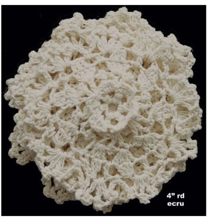 Creative Linens 6PCS 4 Round Crochet Lace Doily Beige 100% Cotton Handmade, Set of 6 Pieces