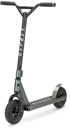 Osprey Dirt Scooter | for Adults and Beginners Scooter with Chunky Road Tyre Off Road All Terrain Pneumatic Trail Tires and Aluminium Deck, Multiple Colours, Grey, 53 x 85 x 88 cm