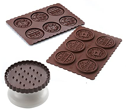 Silkomart silikomart | CKC05 Silicona Cookie Dolce Vita Slim, Antiadherente, 6, Pack de 1 Molde para Bombones, Easy Choc, Ø 57 mm, h 5 mm, Volumen 34 ml, Made in Italy, Marrón
